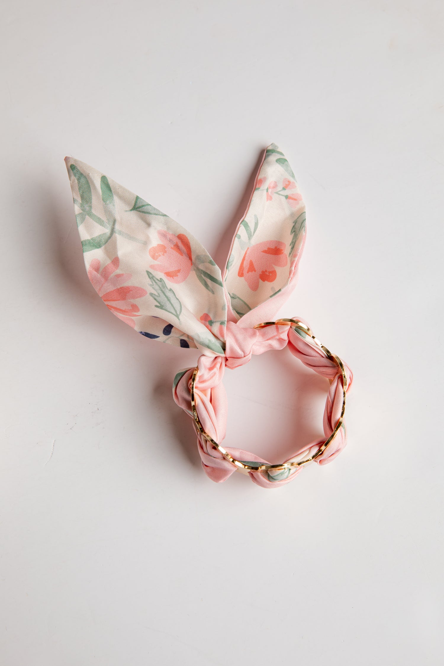 Floral bracelet on a light gray background