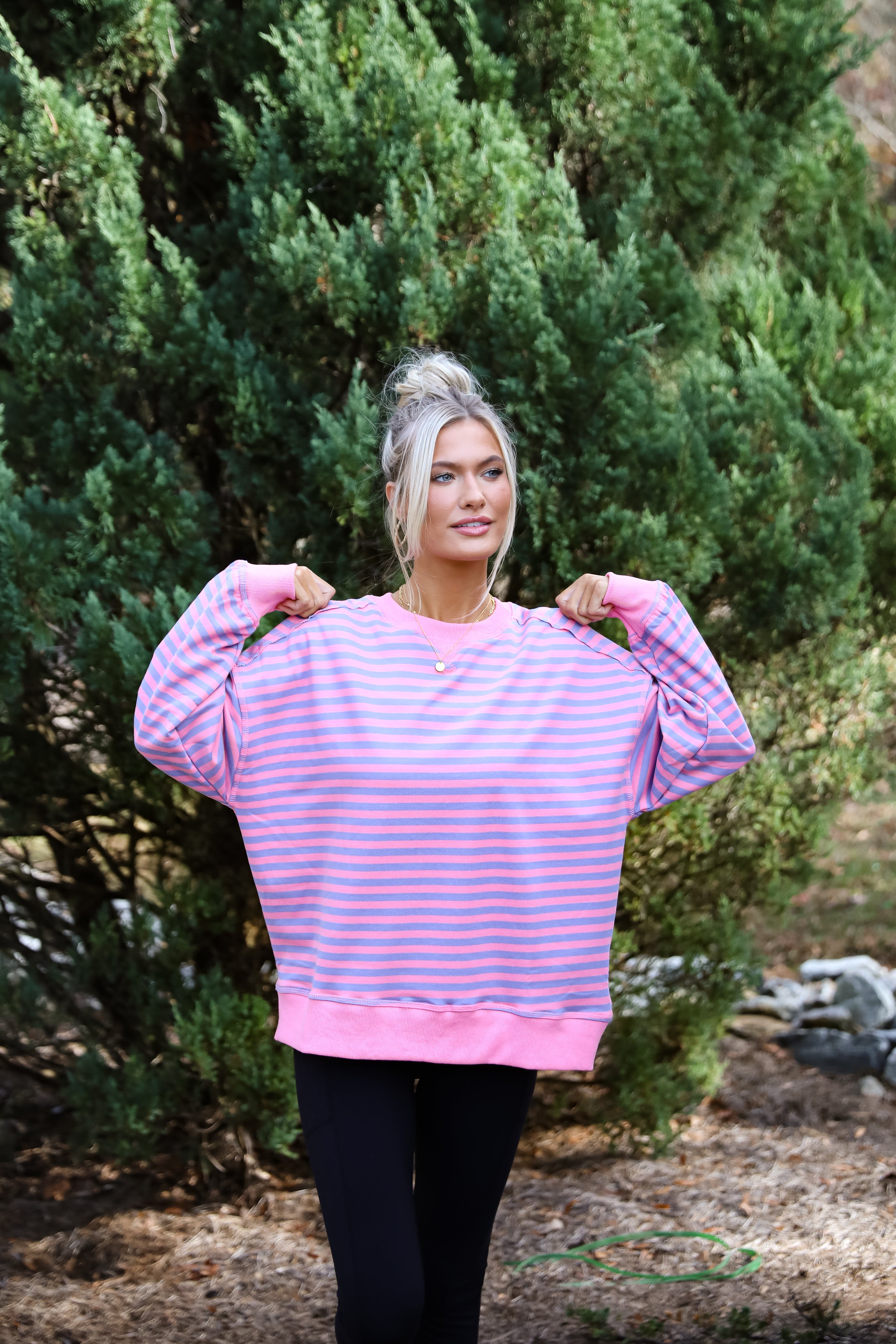 Ideal Crush Pink Striped Pullover