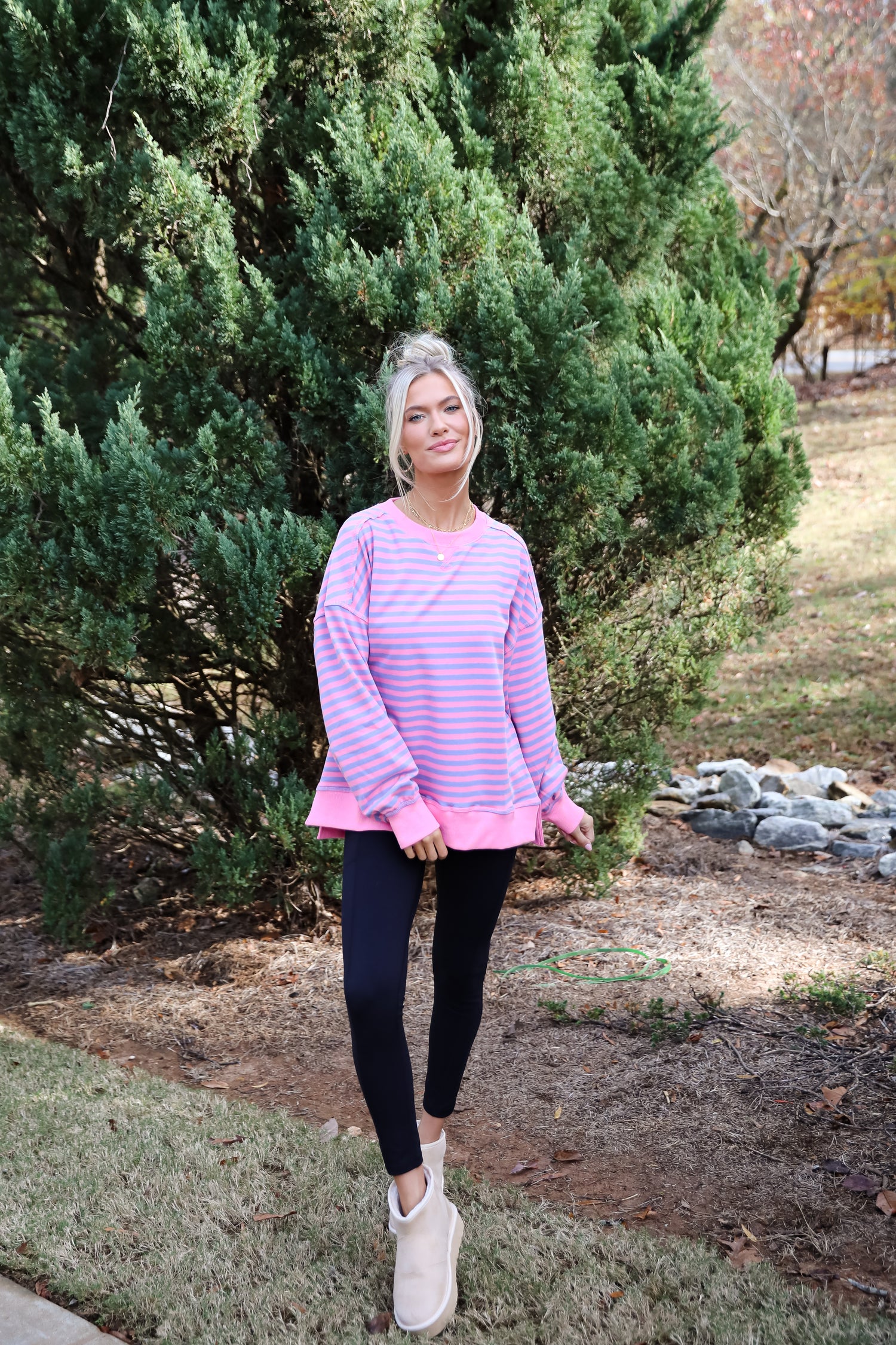 Ideal Crush Pink Striped Pullover