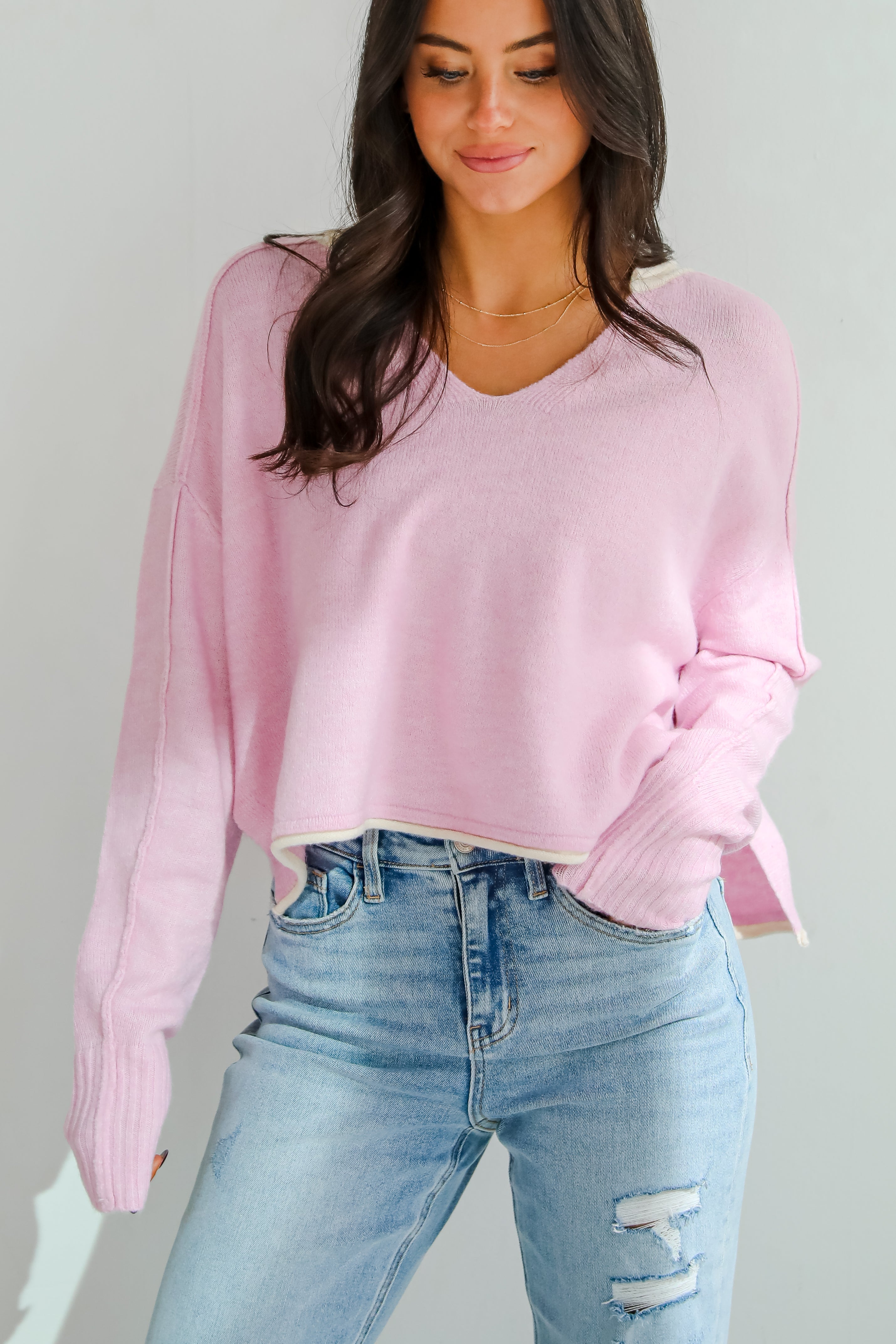 Absolutely Snuggly Light Pink Sweater