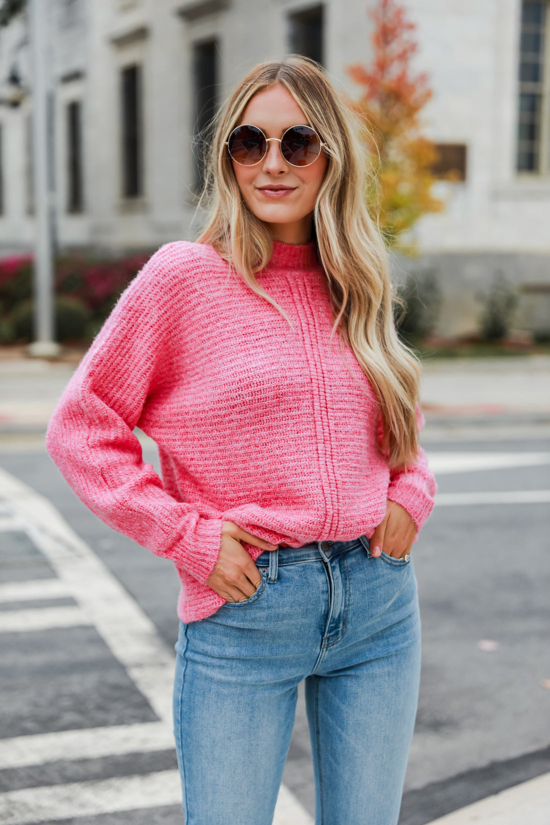 pink sweaters