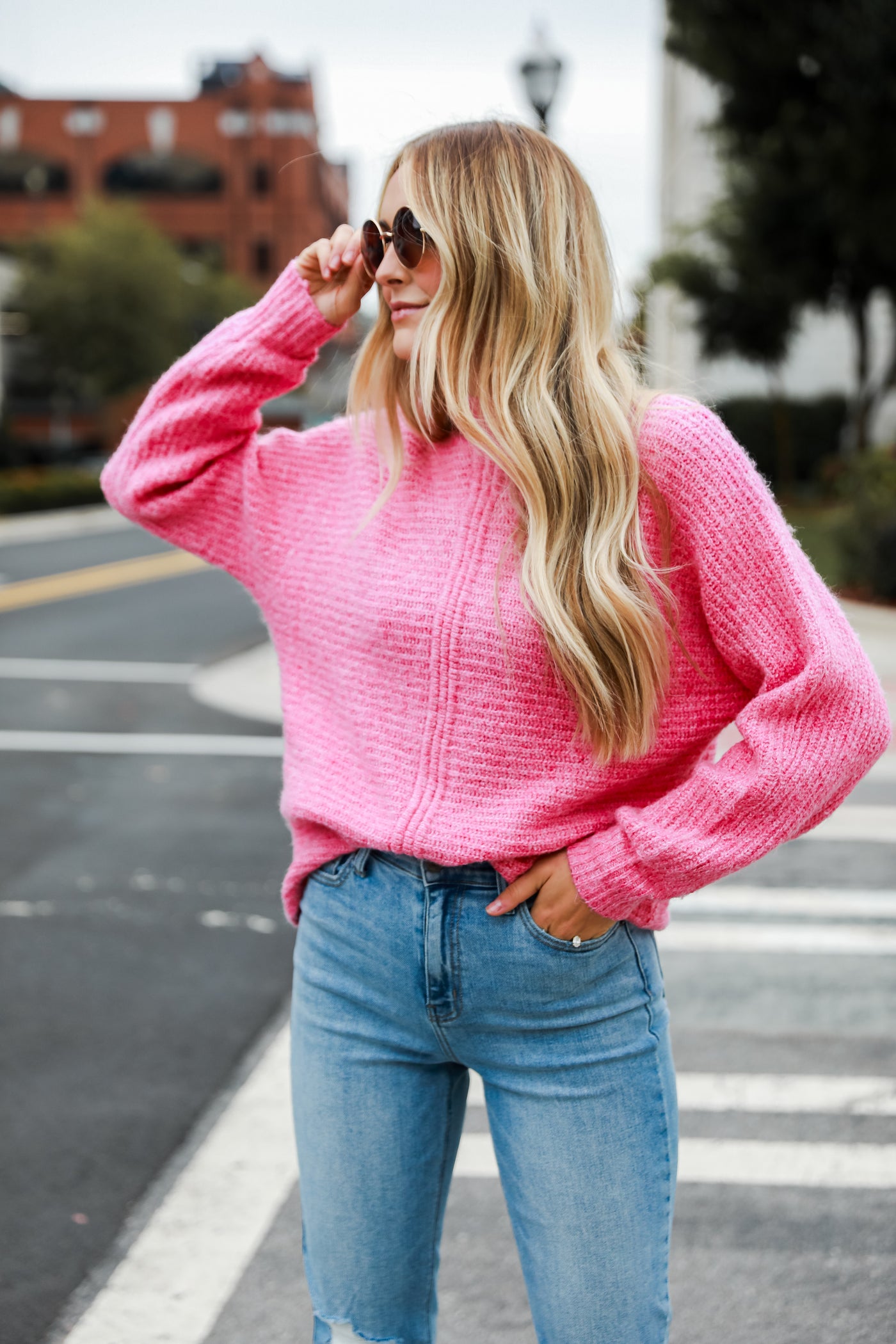 cute pink sweater for women