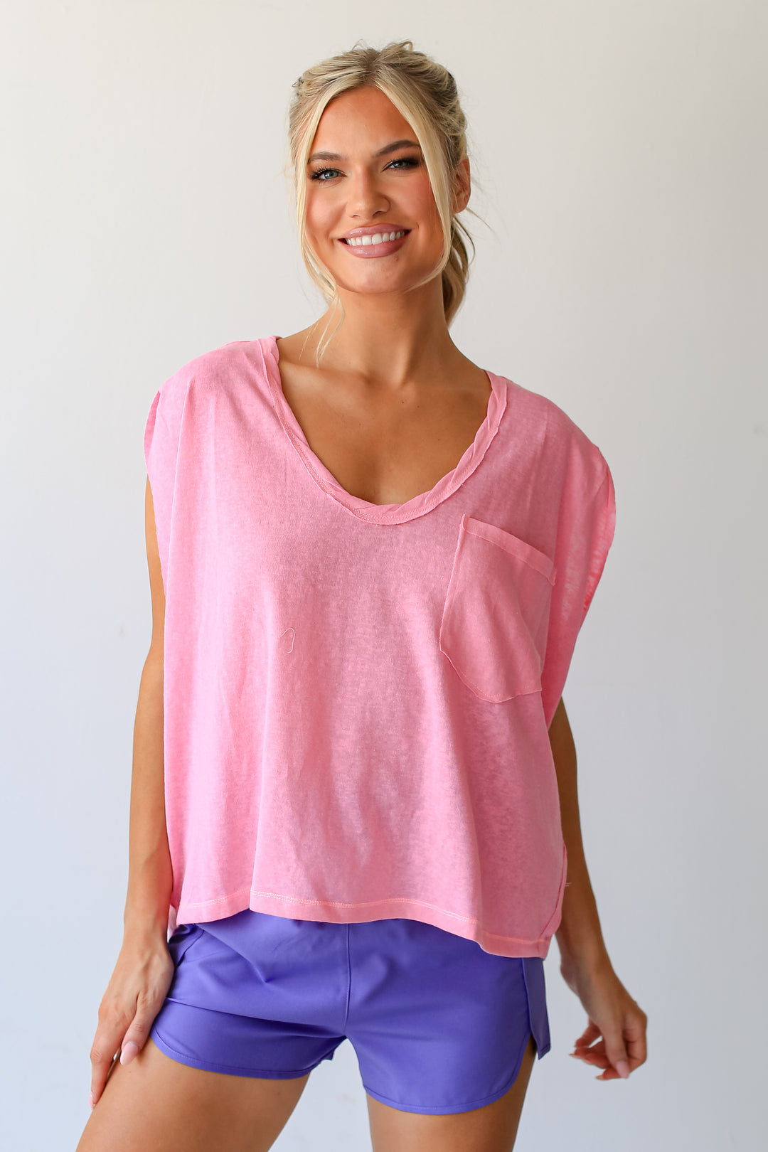 pink Tee on dress up model