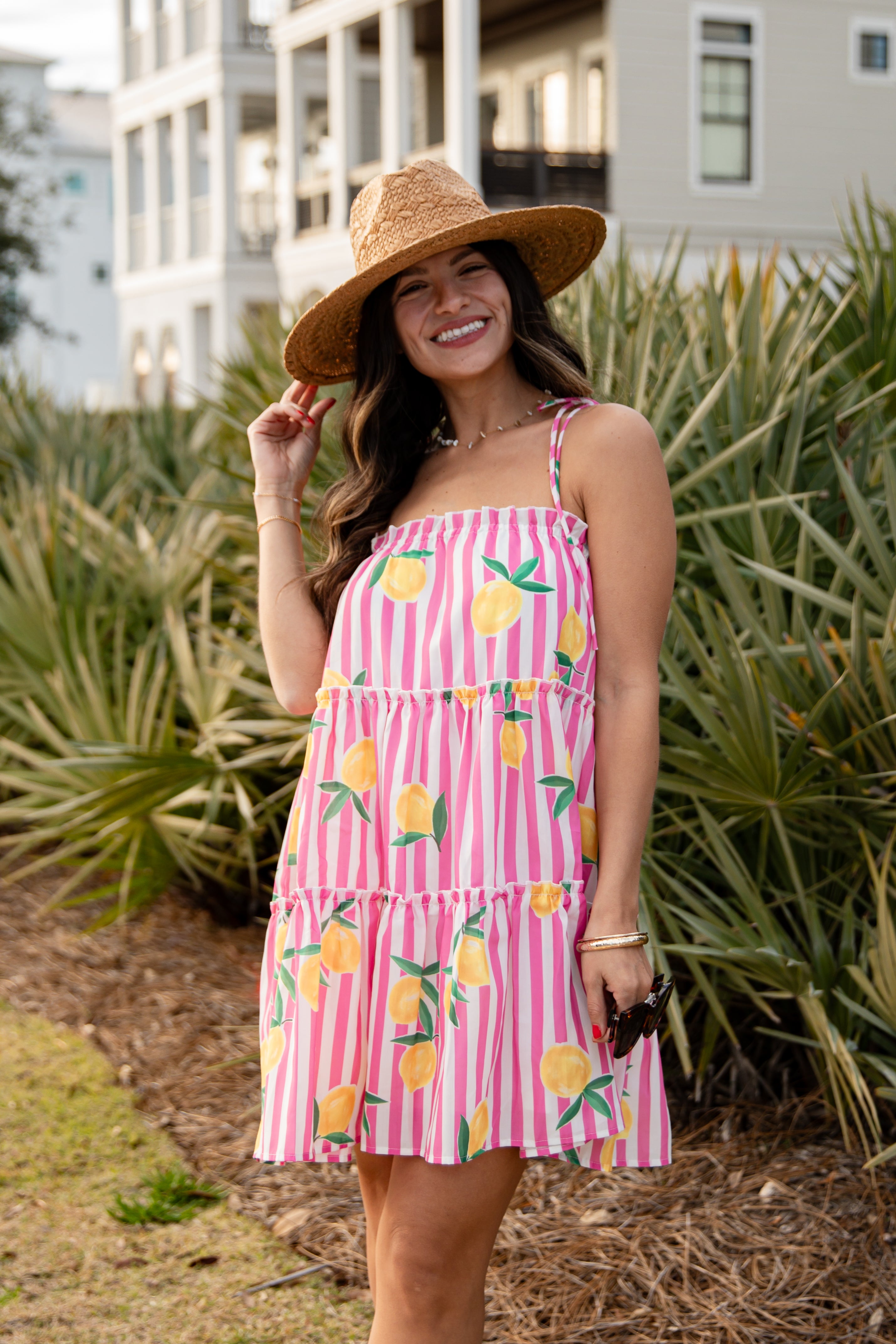 Citrus Grove Stripe Mini Dress | Trendy Women's Dresses