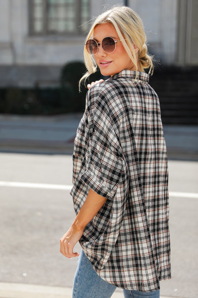 Oversized Plaid Blouse for fall