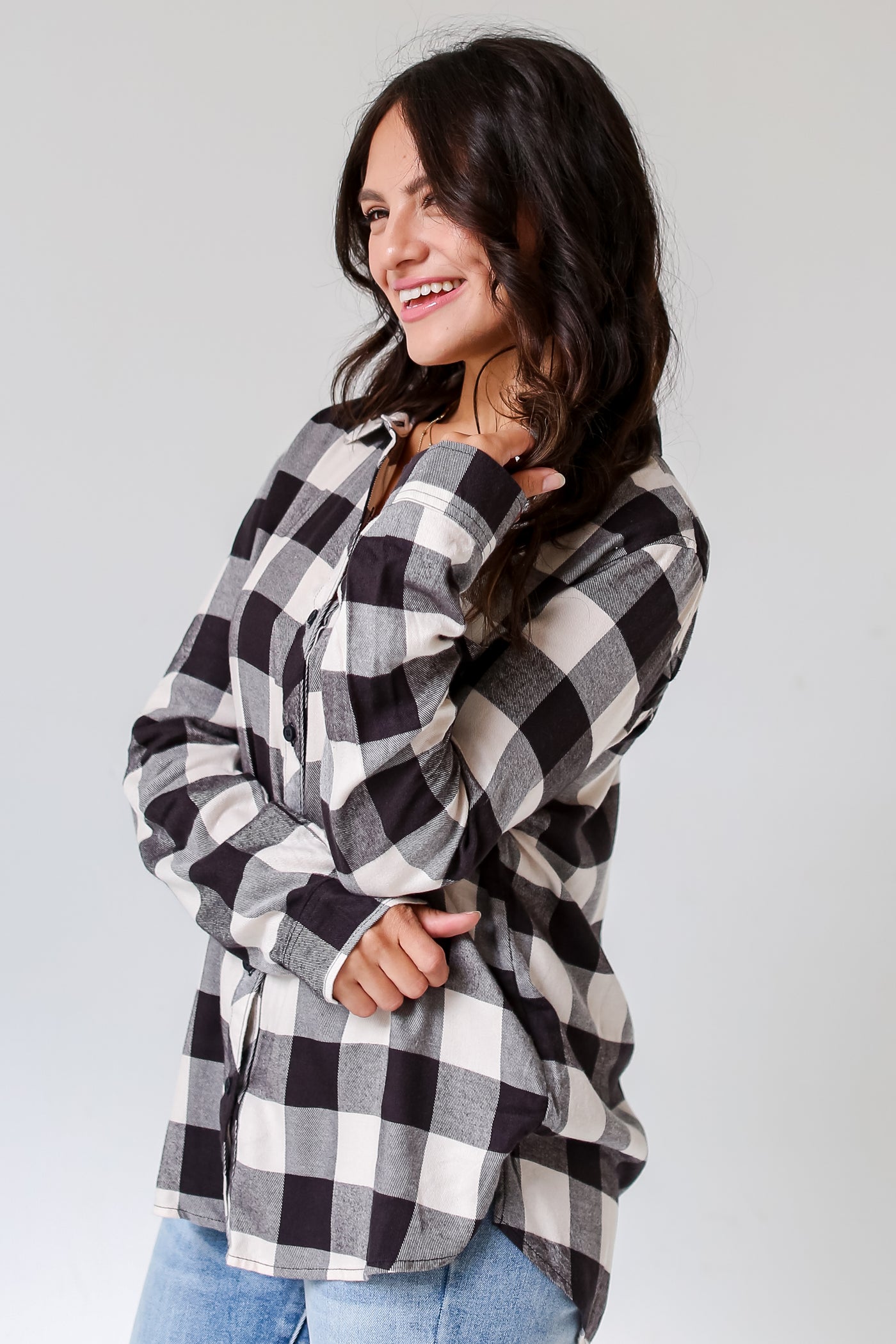 black and white flannel for fall