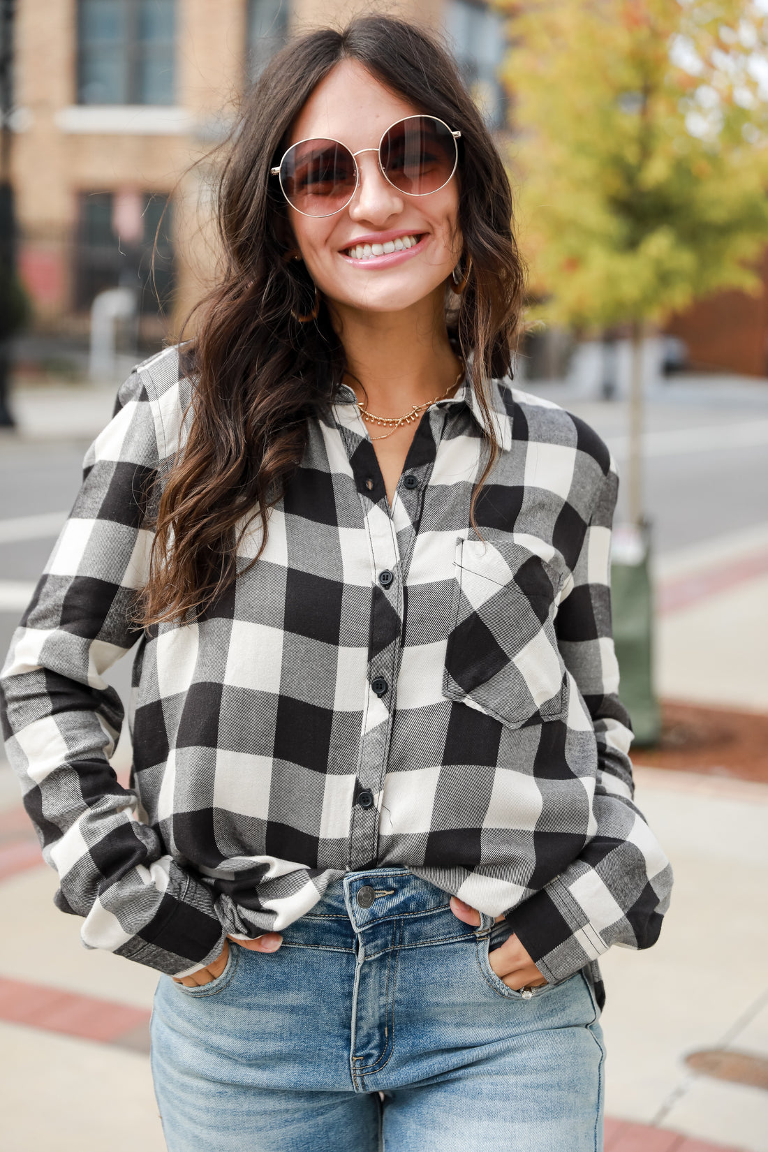 black and white flannel