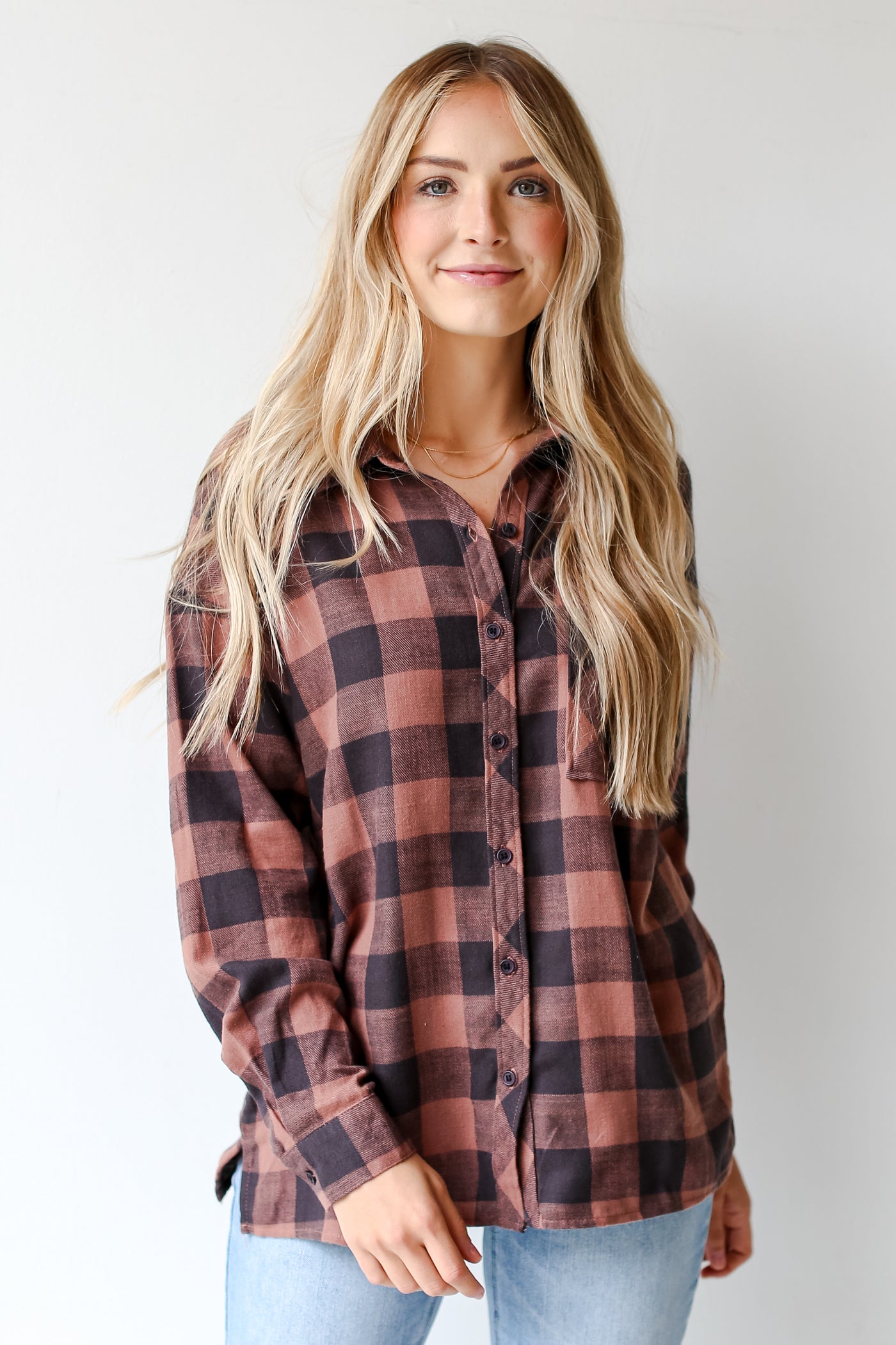oversized brown Plaid Flannel