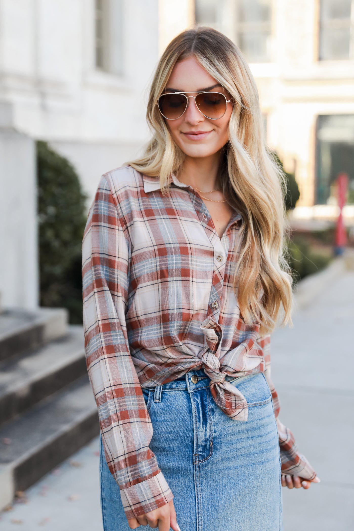 taupe Plaid Flannel