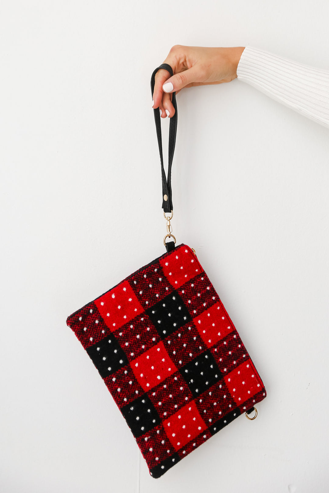 Red Plaid Crossbody Bag close up