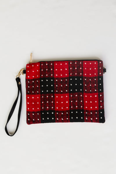 small Red Plaid Crossbody Bag