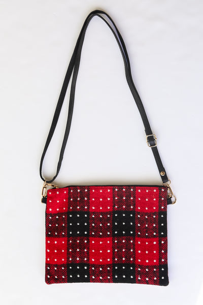 Red Plaid Crossbody Bag