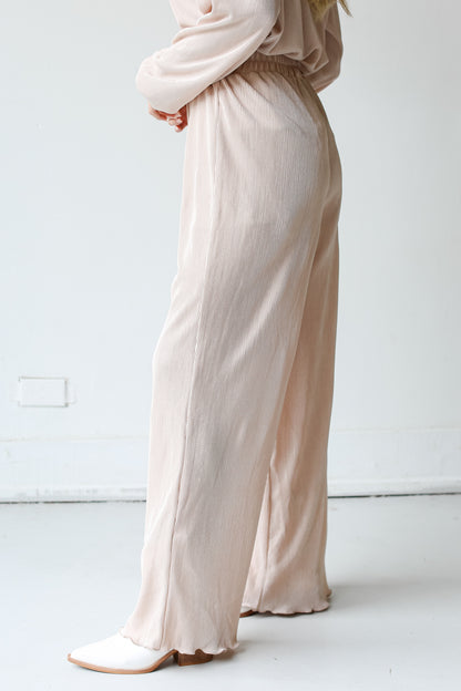 taupe plisse pants
