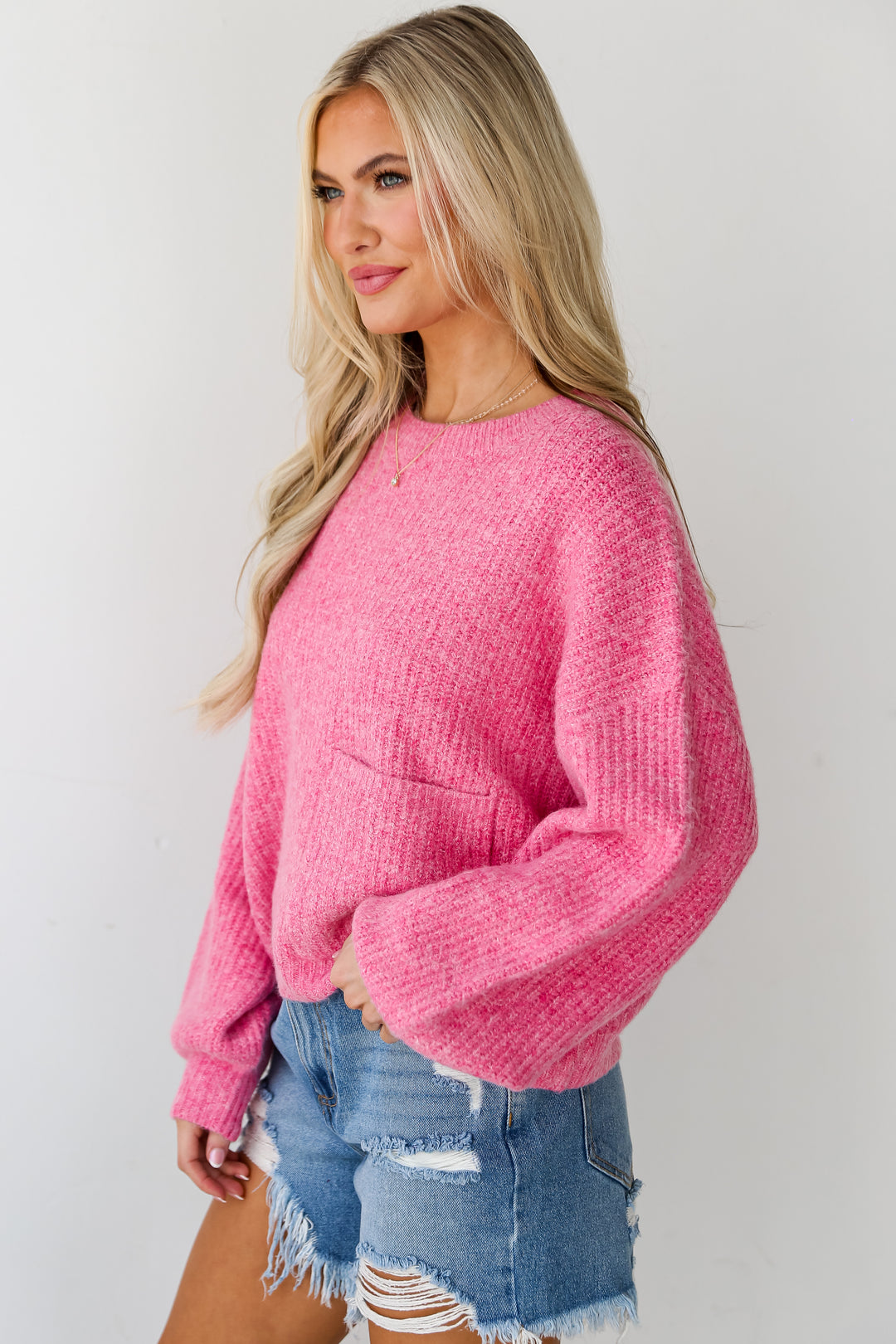 cozy pink sweater