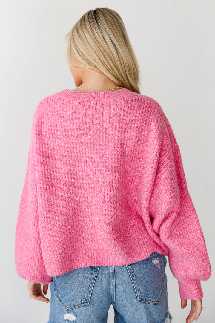 pink Pocket Sweater back view