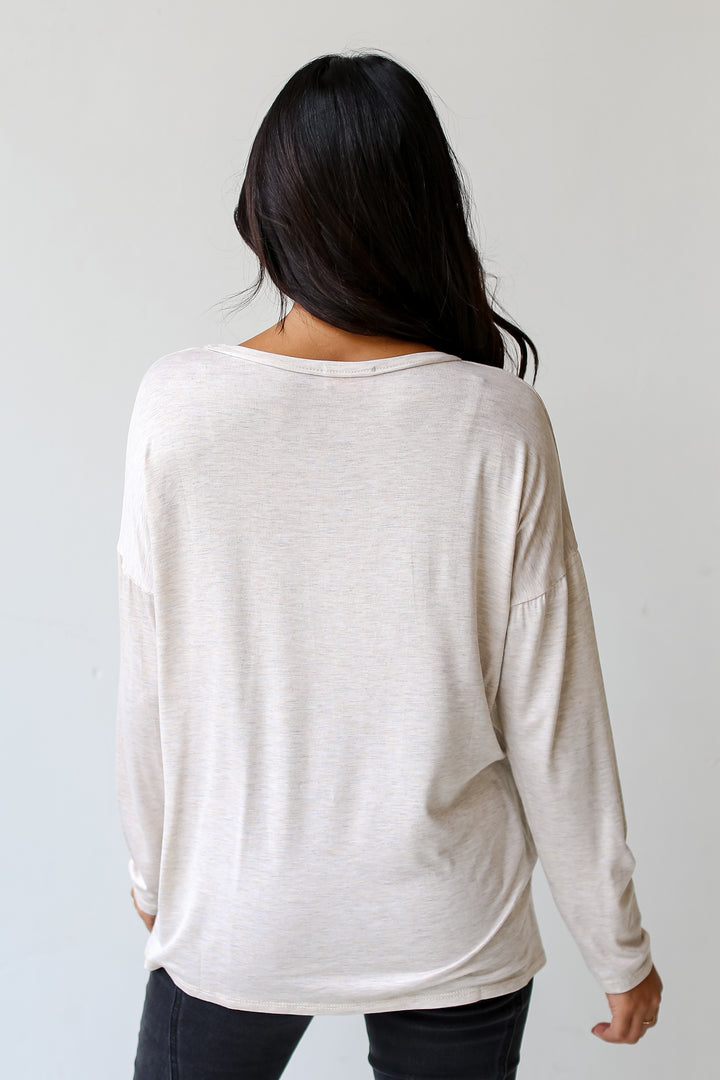 taupe Pocket Tee back view