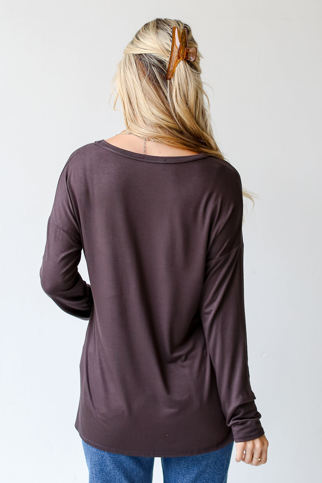 charcoal Pocket Tee back view