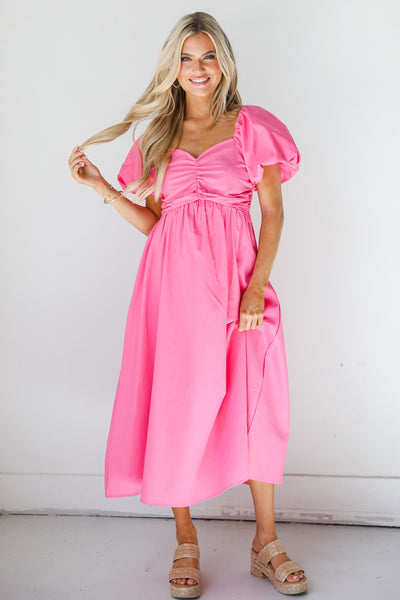 pink Midi Dress on model