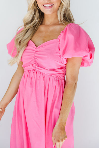 pink Midi Dress close up