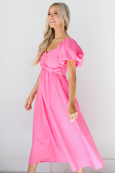 pink Midi Dress side view