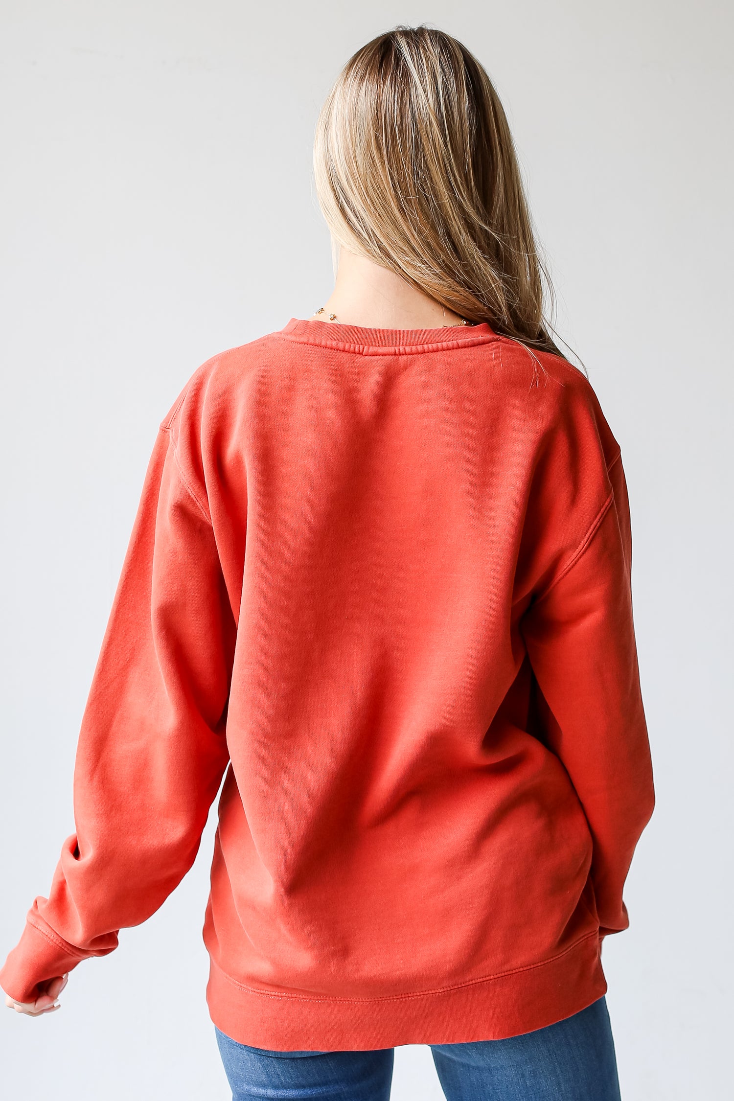 Rust Pumpkin Spice Pullover back view