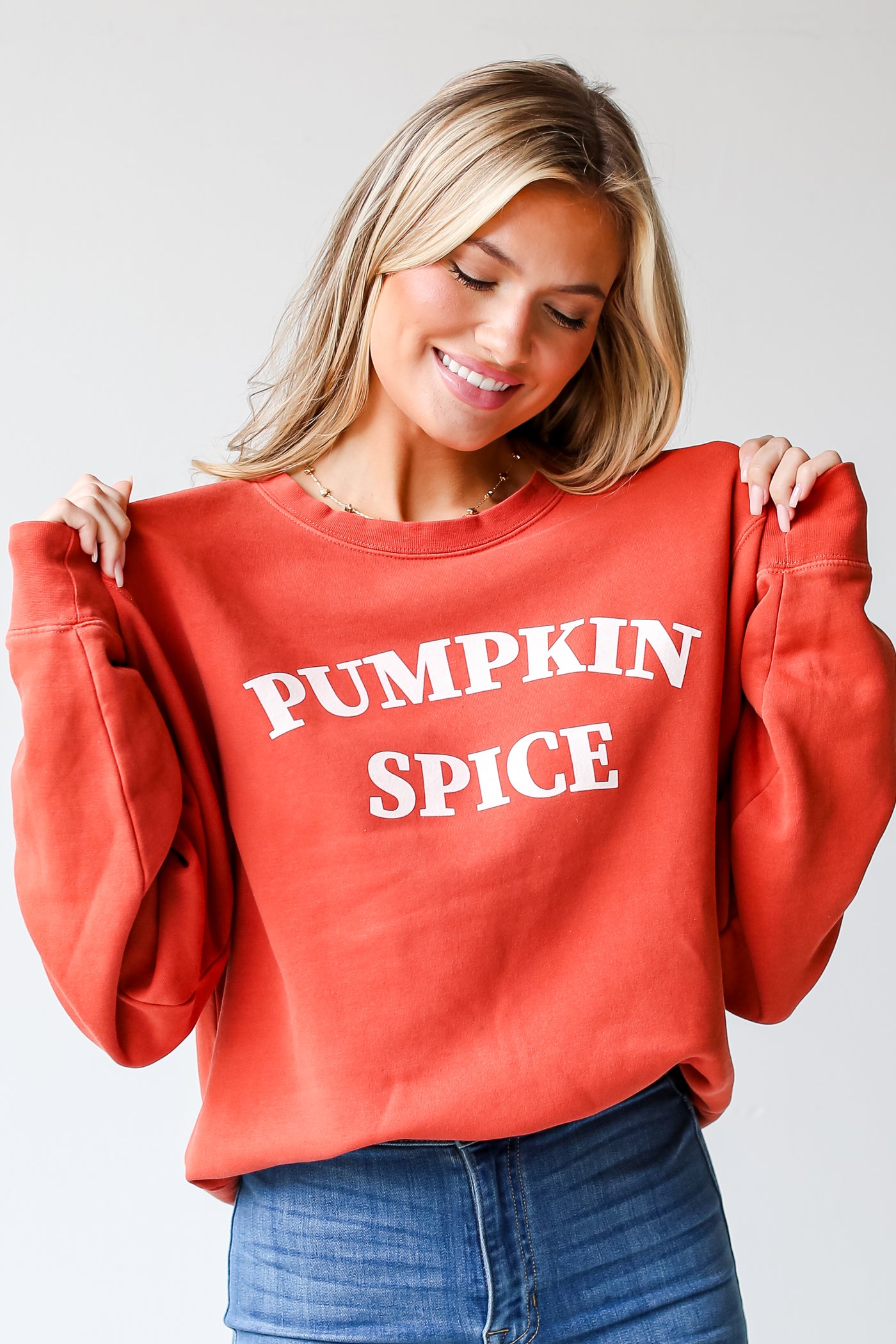 Rust Pumpkin Spice Pullover front view