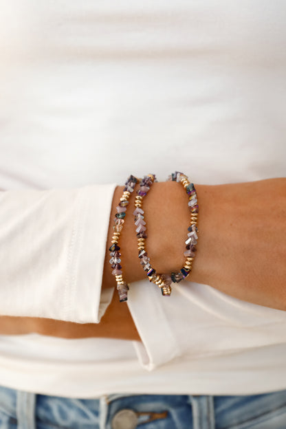 Allison Purple Beaded Bracelet Set