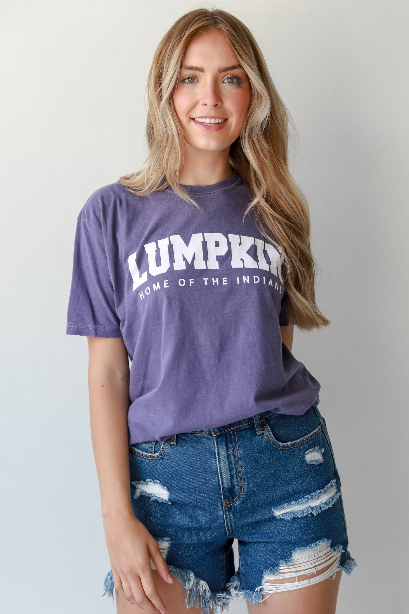 Purple Lumpkin Home Of The Indians Tee front view
