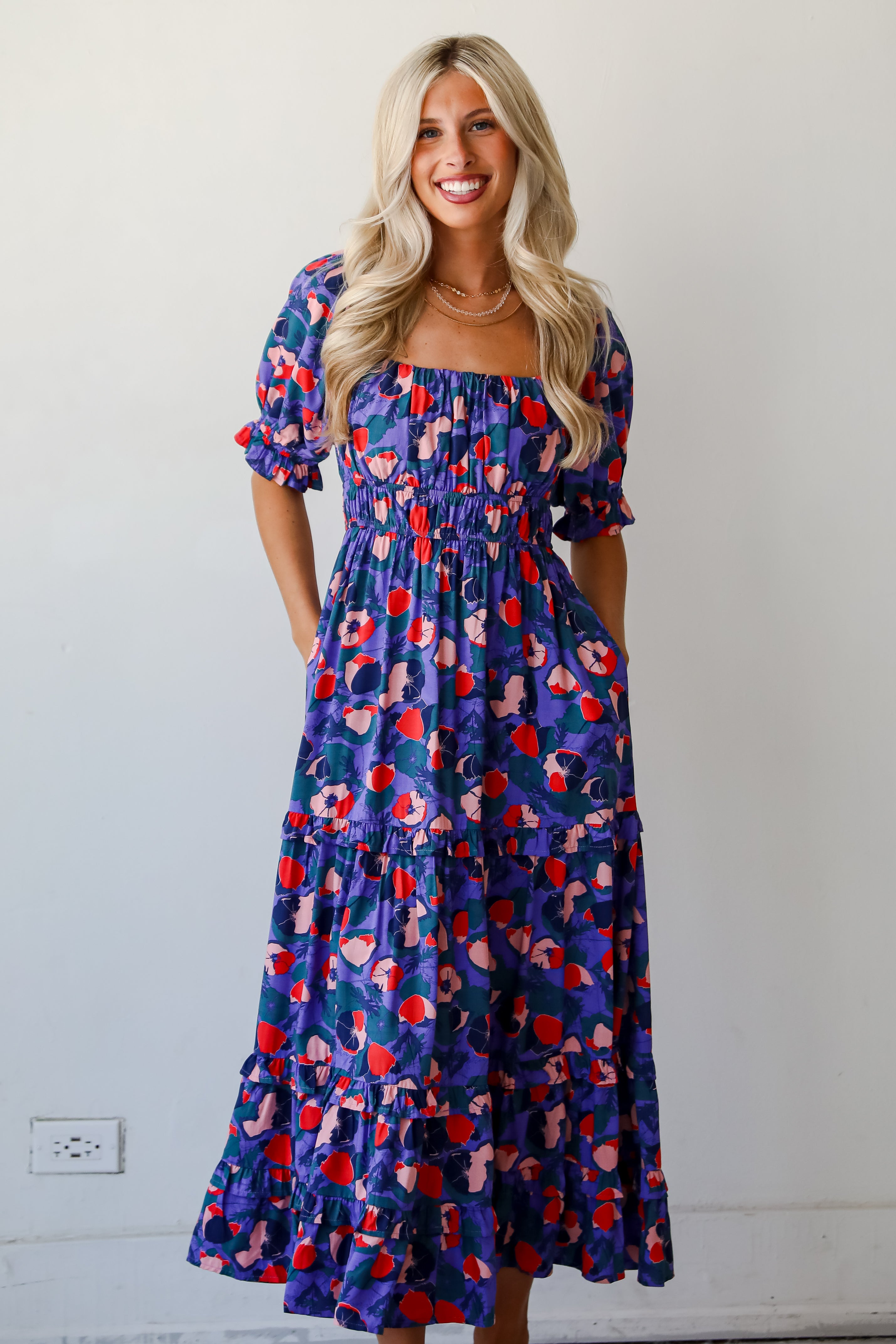 Purple and fashion blue maxi dress