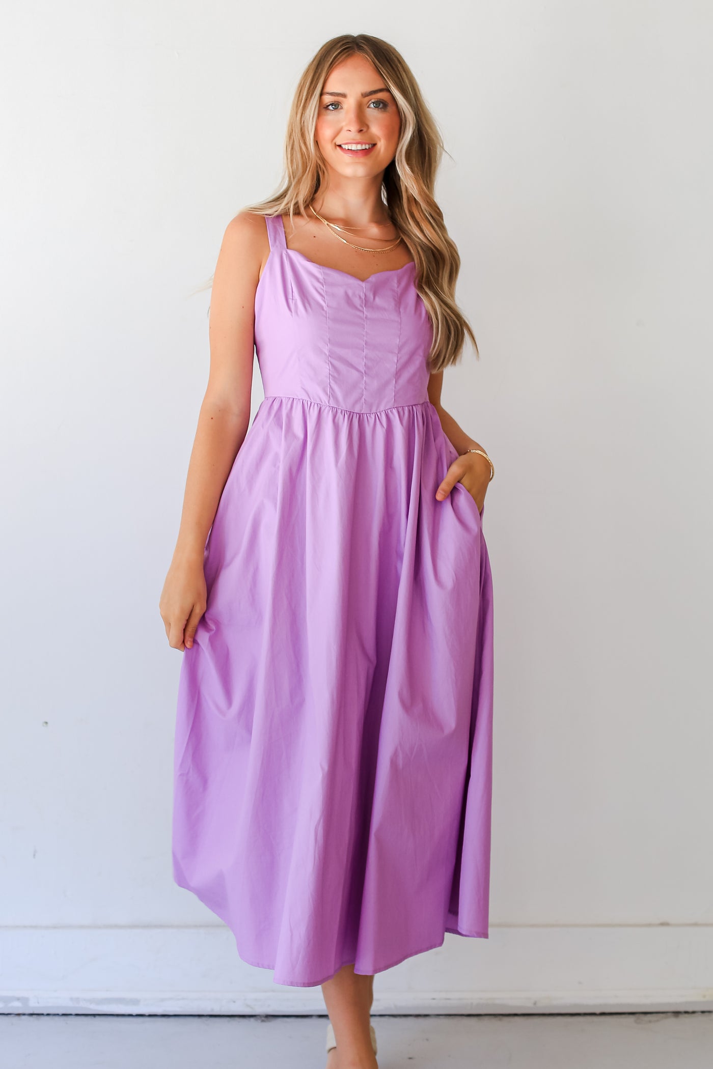purple Maxi Dress on dress up model