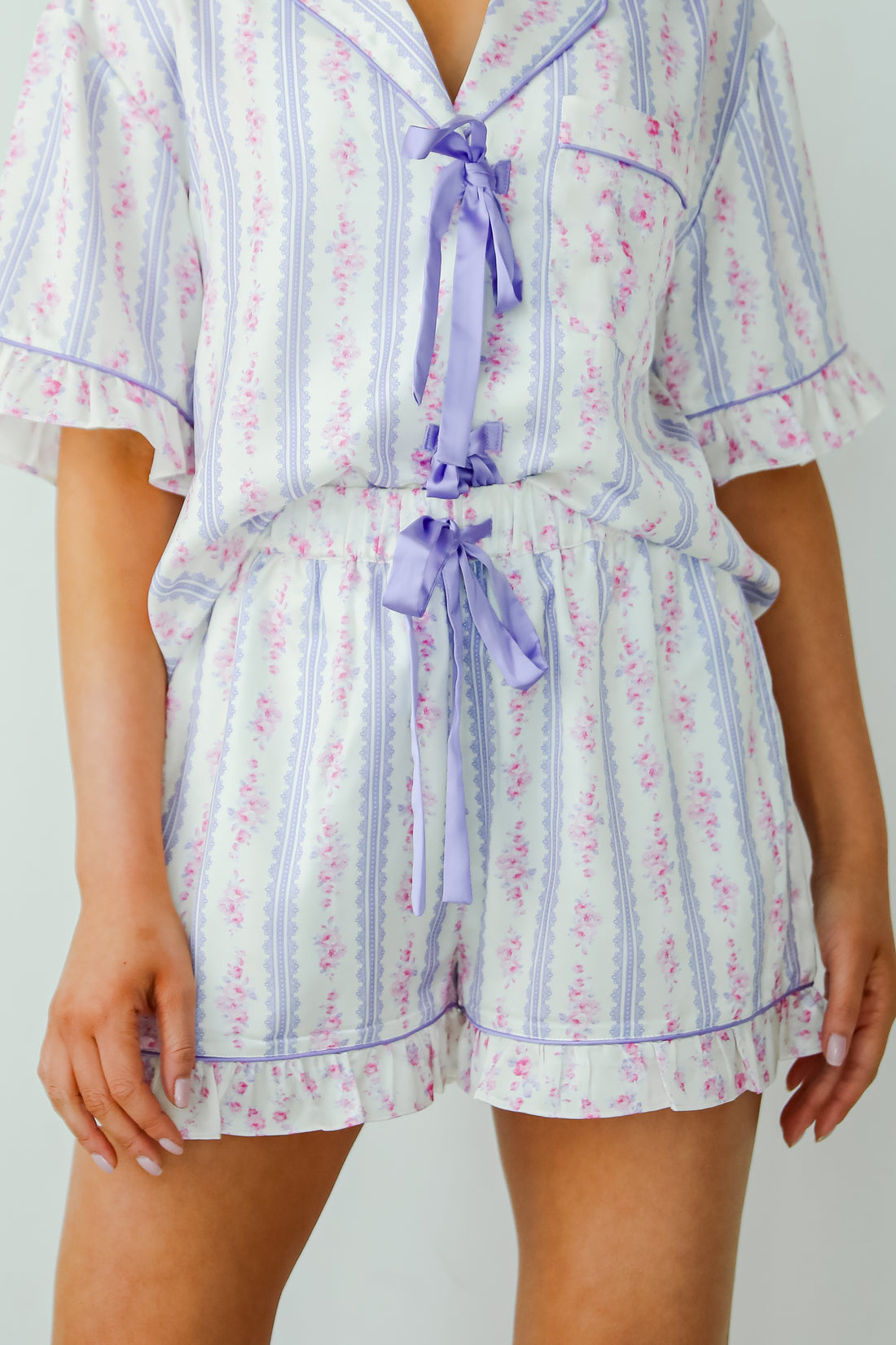 Dreaming Of You Purple Floral Pajama Shorts