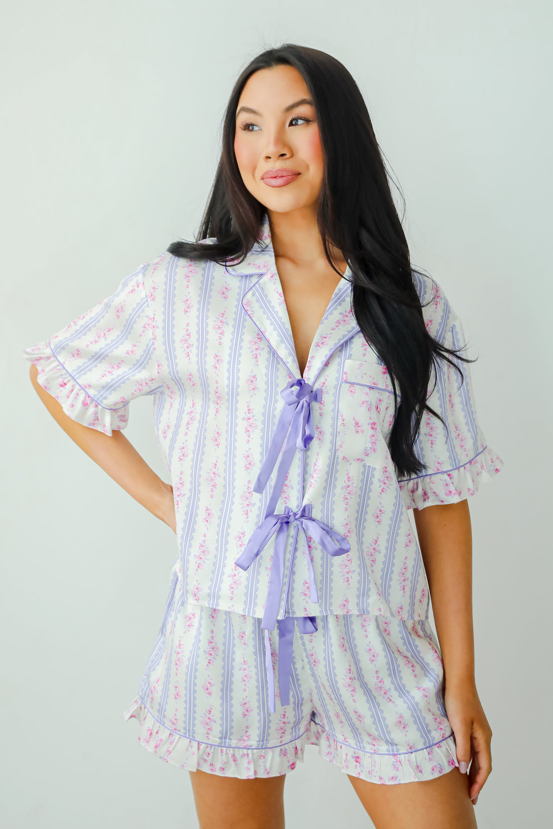 Dreaming Of You Purple Floral Pajama Top