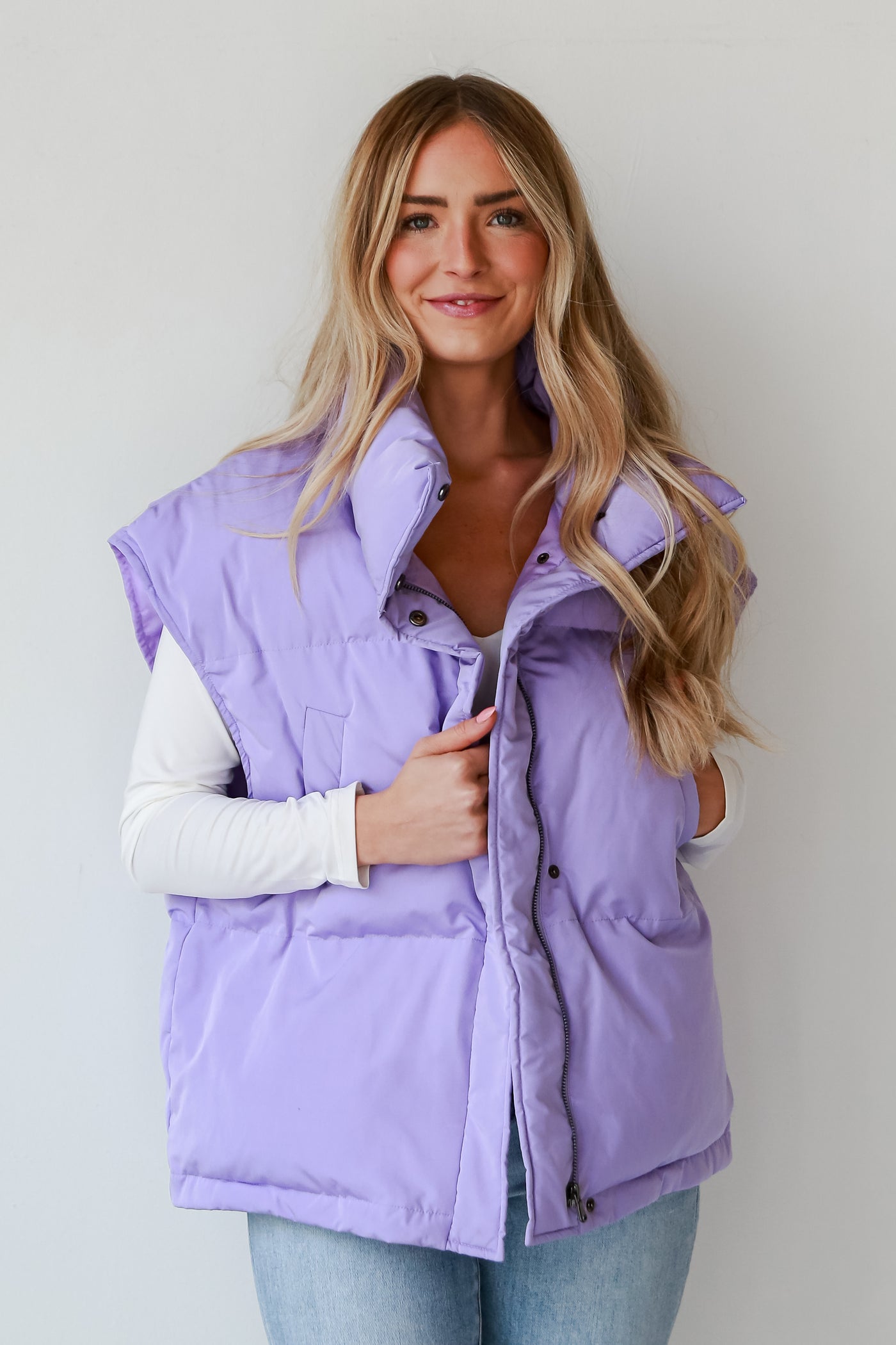 trendy Purple Puffer Vest