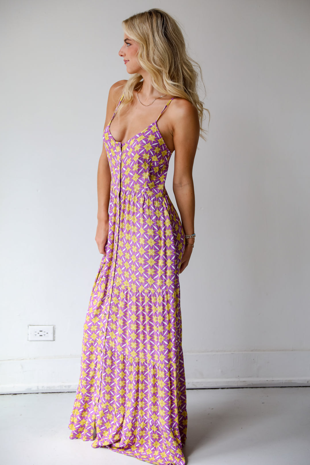 Easily Radiant Purple Tiered Maxi Dress