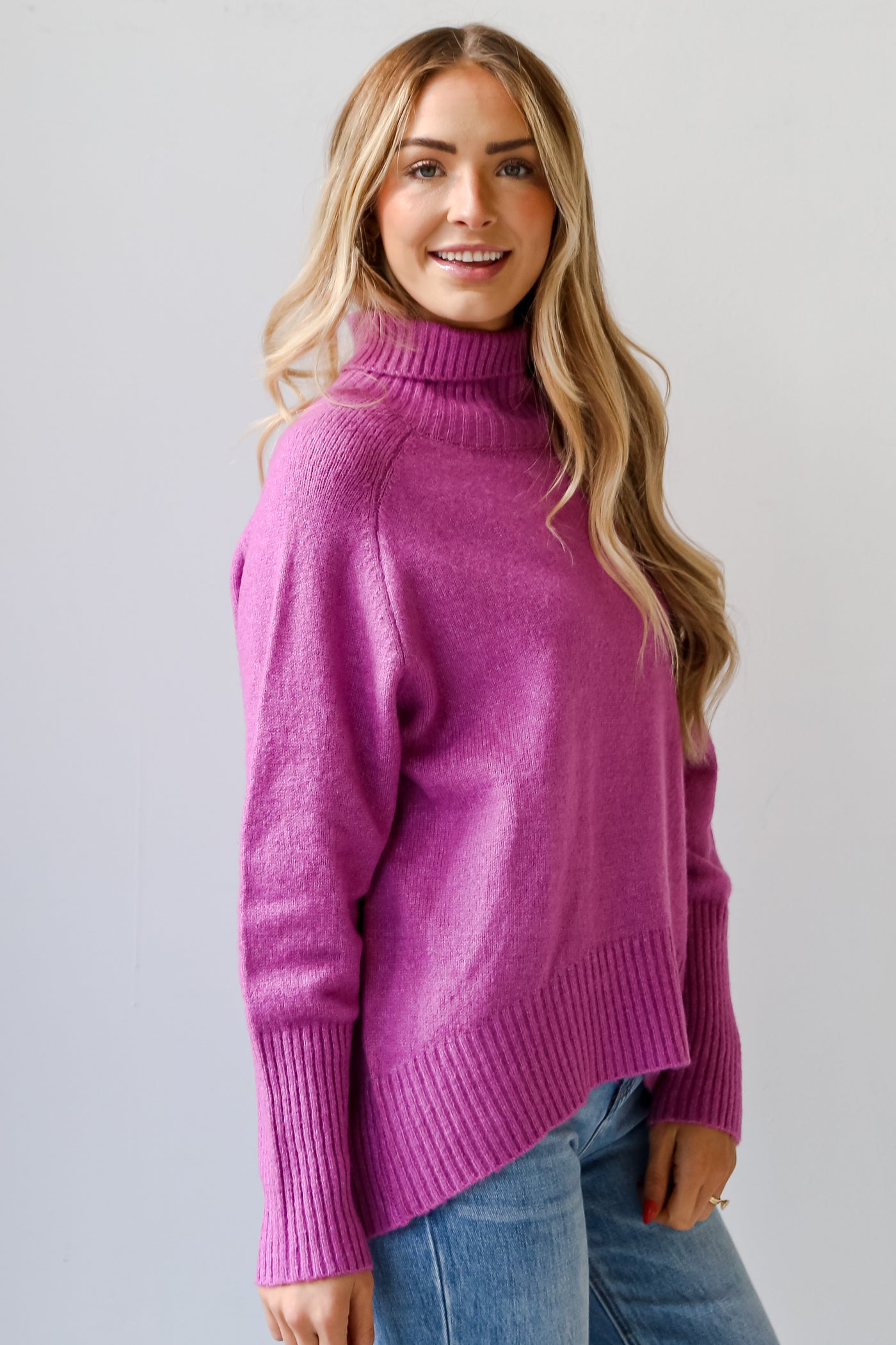 purple sweaters