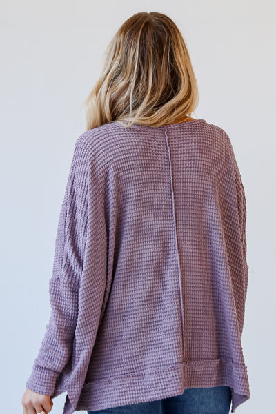Lavender Waffle Knit Top back view
