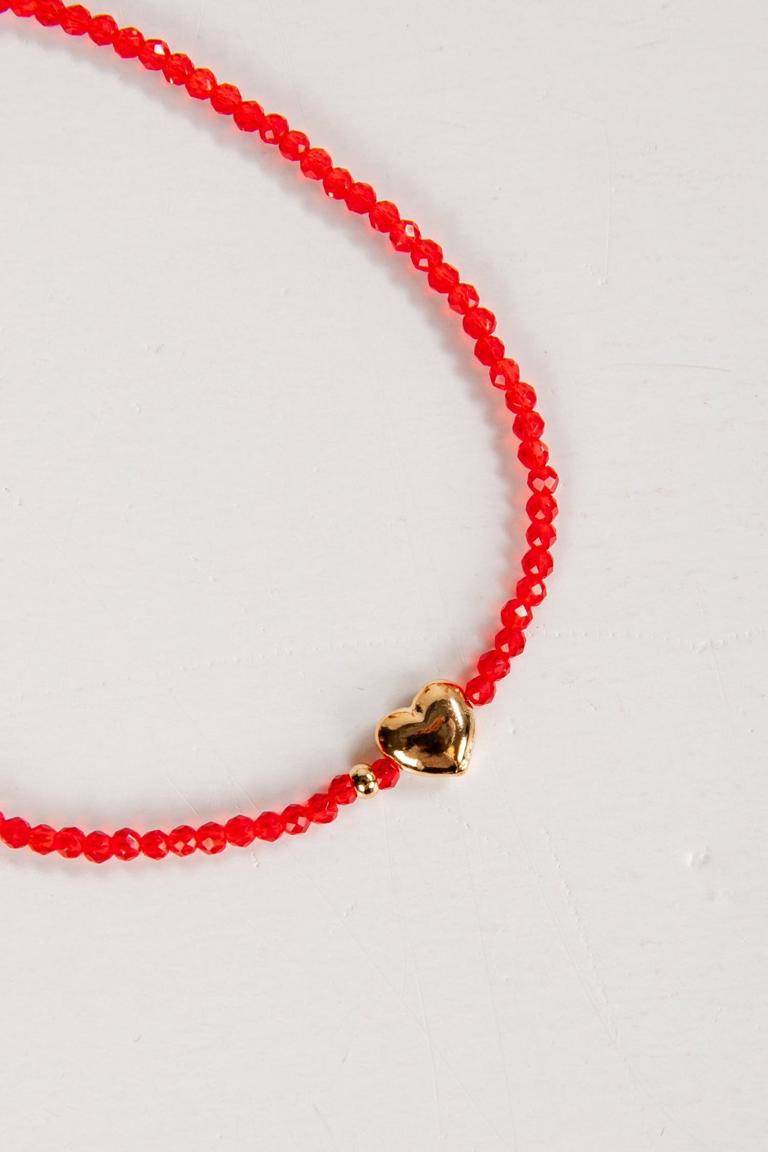 red dress bracelet Cute Red Beaded Heart Charm Bracelet | Dainty Bracelets