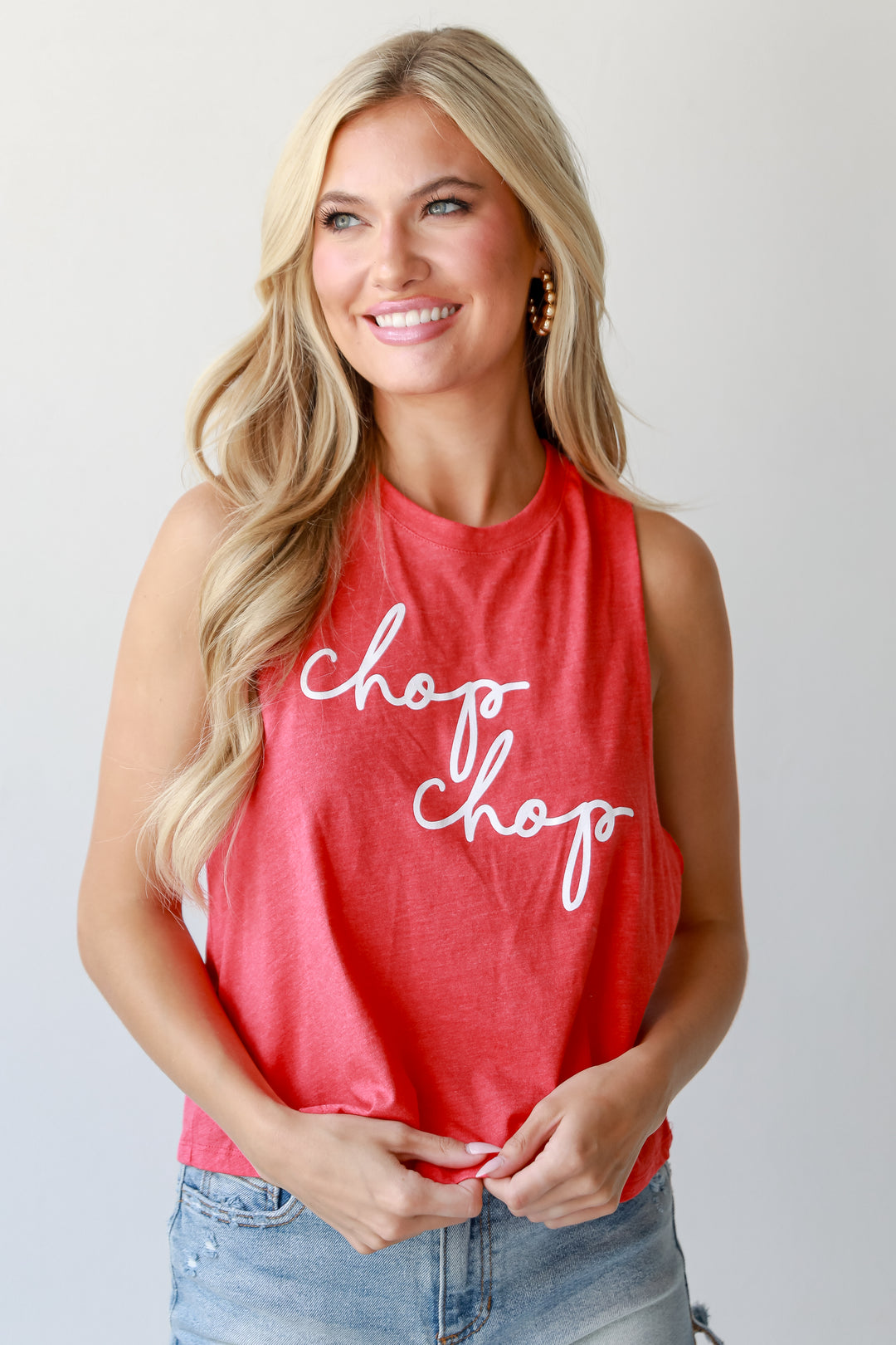 Red Chop Chop Muscle Tank