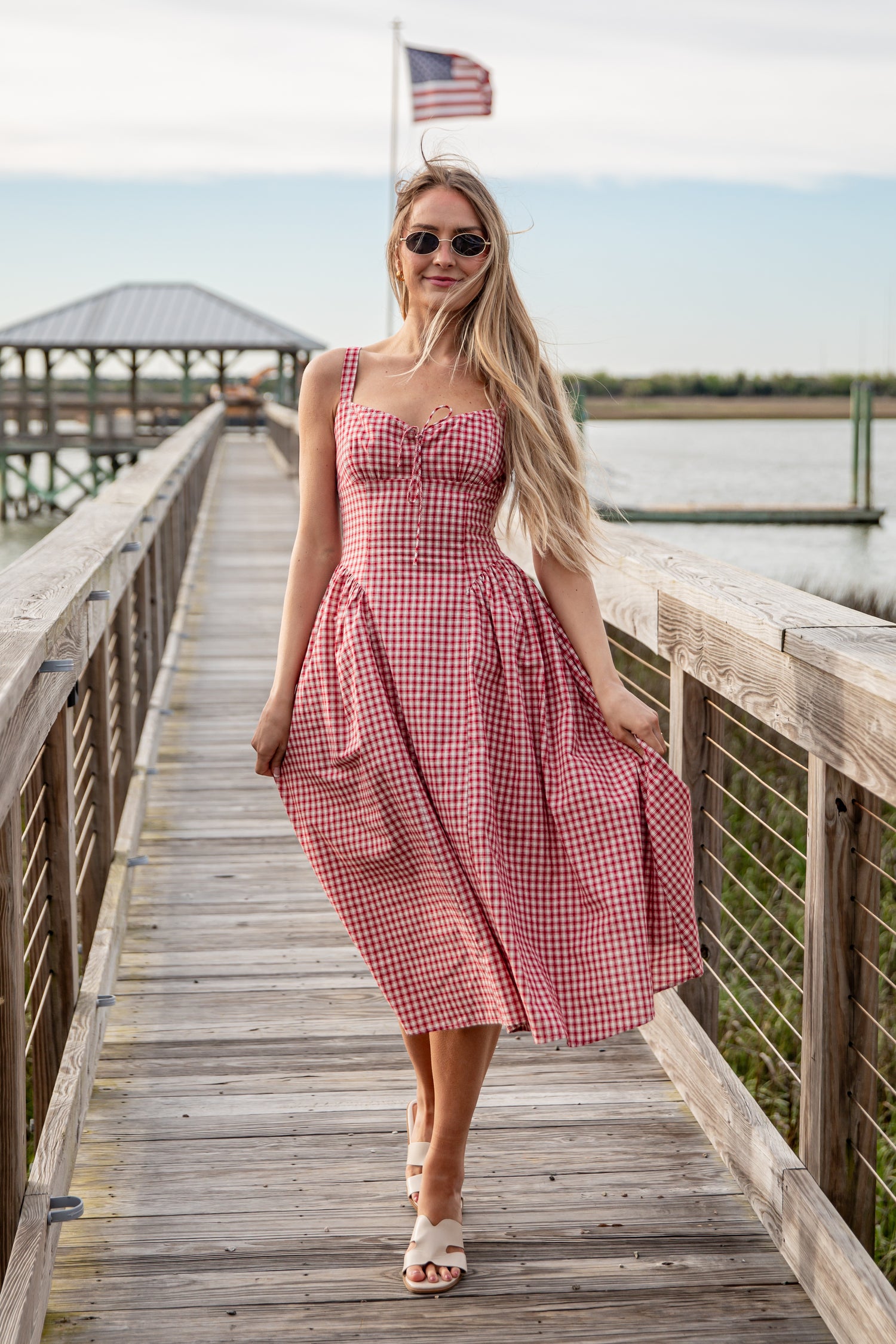red and white plaid dress Sweet Cherry Red Plaid Midi Dress | Trendy Women's Dress