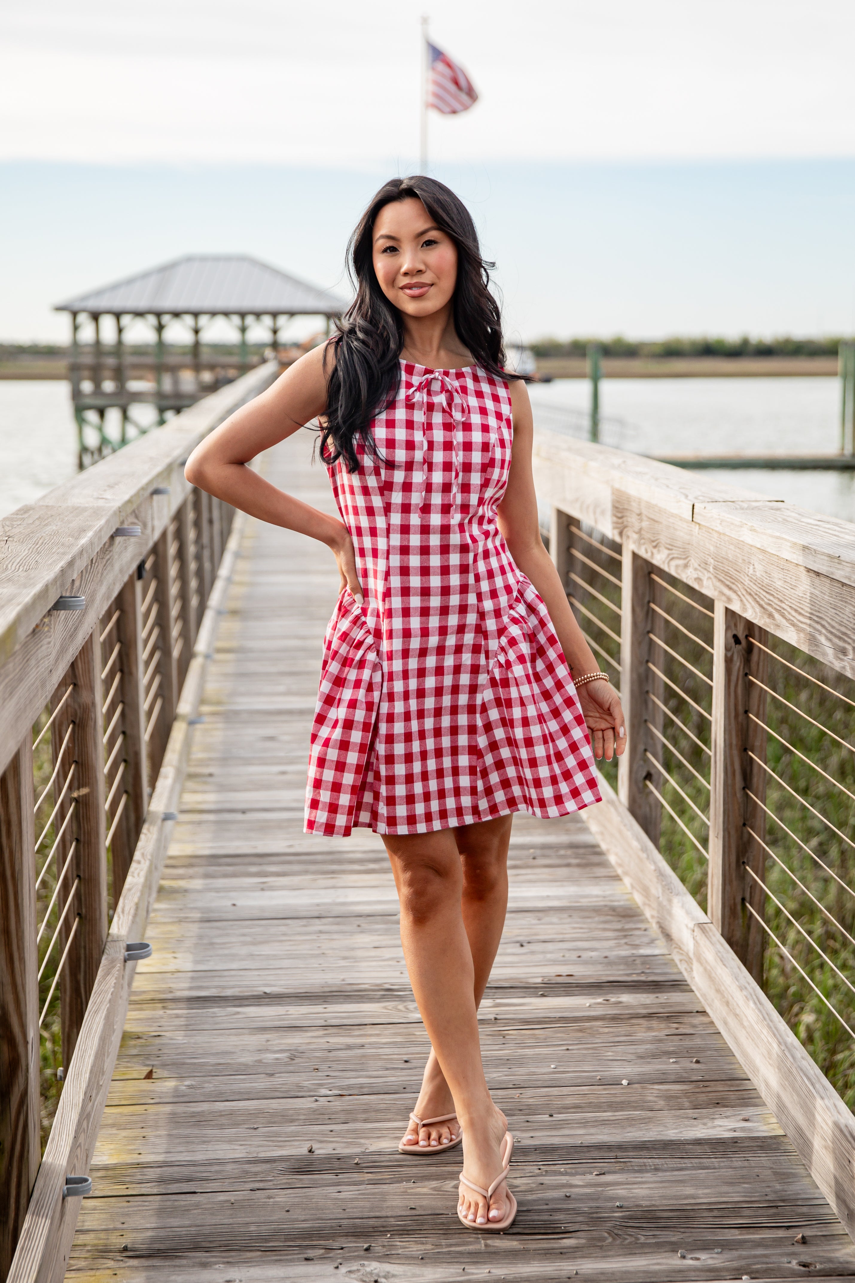 Picnic Stroll Red Gingham Mini Dress | Trendy Women's Dress