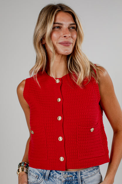 Feeling Inspired Knit Button Front Top