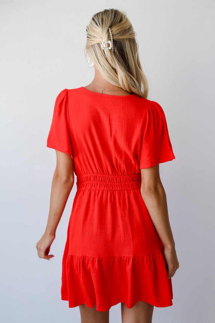 flowy Red Mini Dress