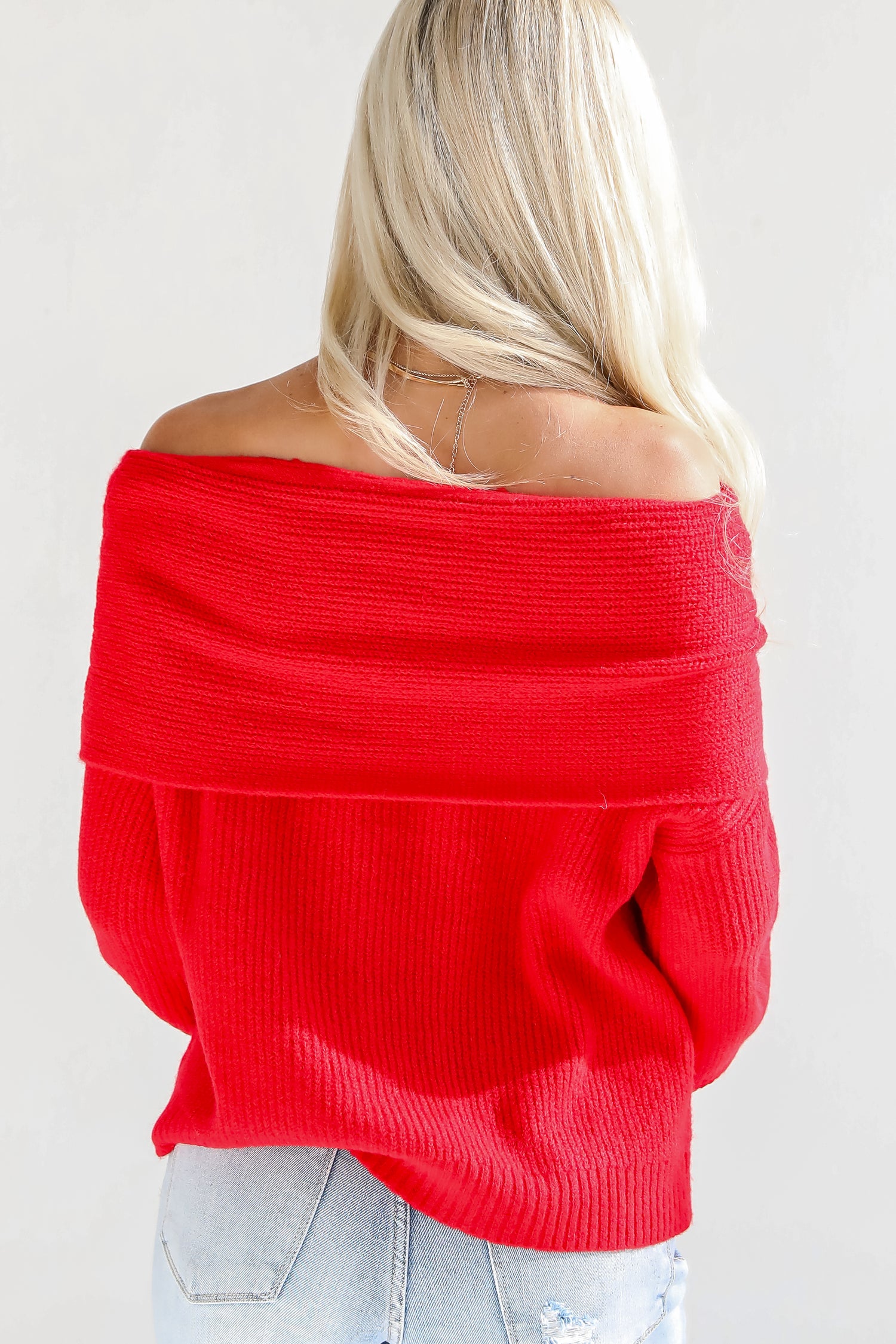 Eternal Heart Off-The-Shoulder Sweater