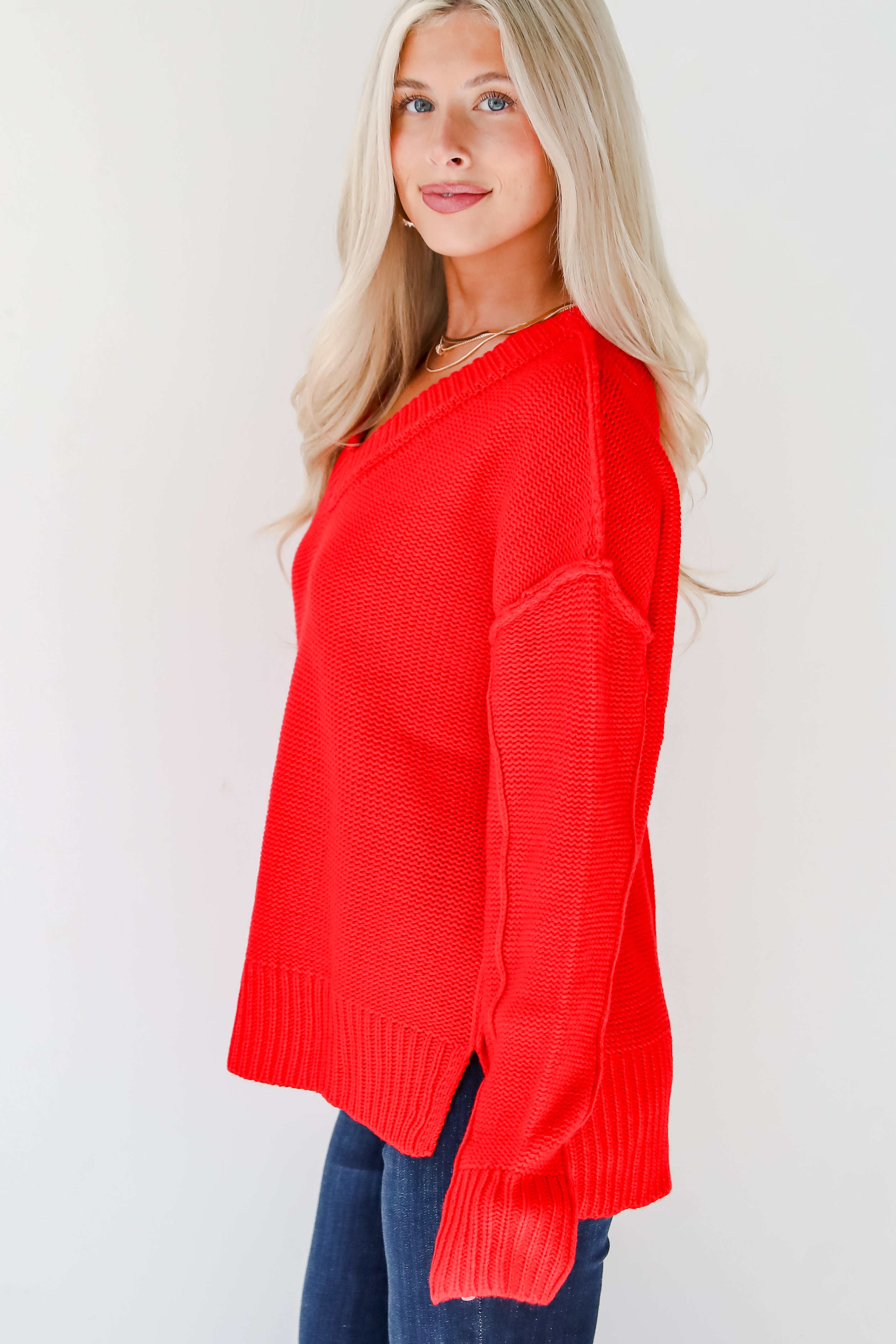 Divine Dream Red Oversized Sweater