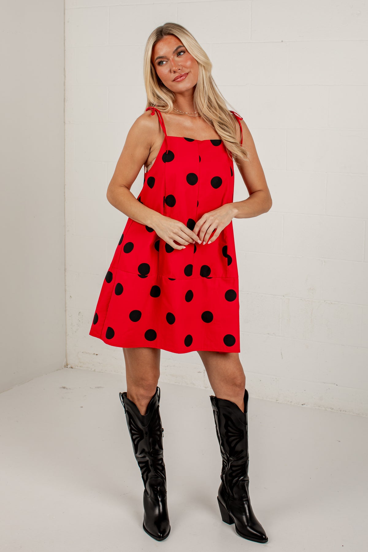 Rally In Red Polka Dot Mini Dress