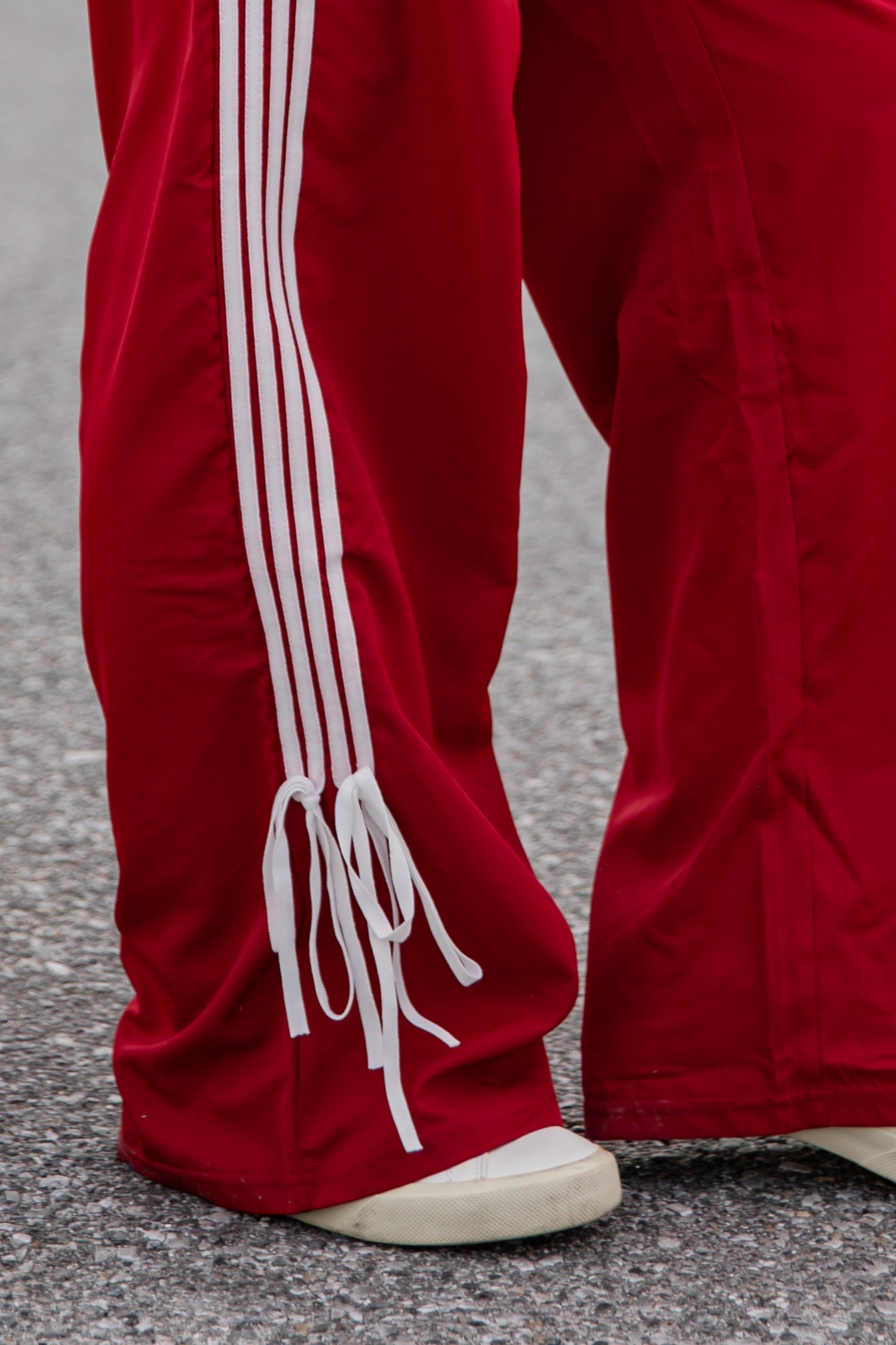 Tied to Perfection Red Side-Stripe Track Pants