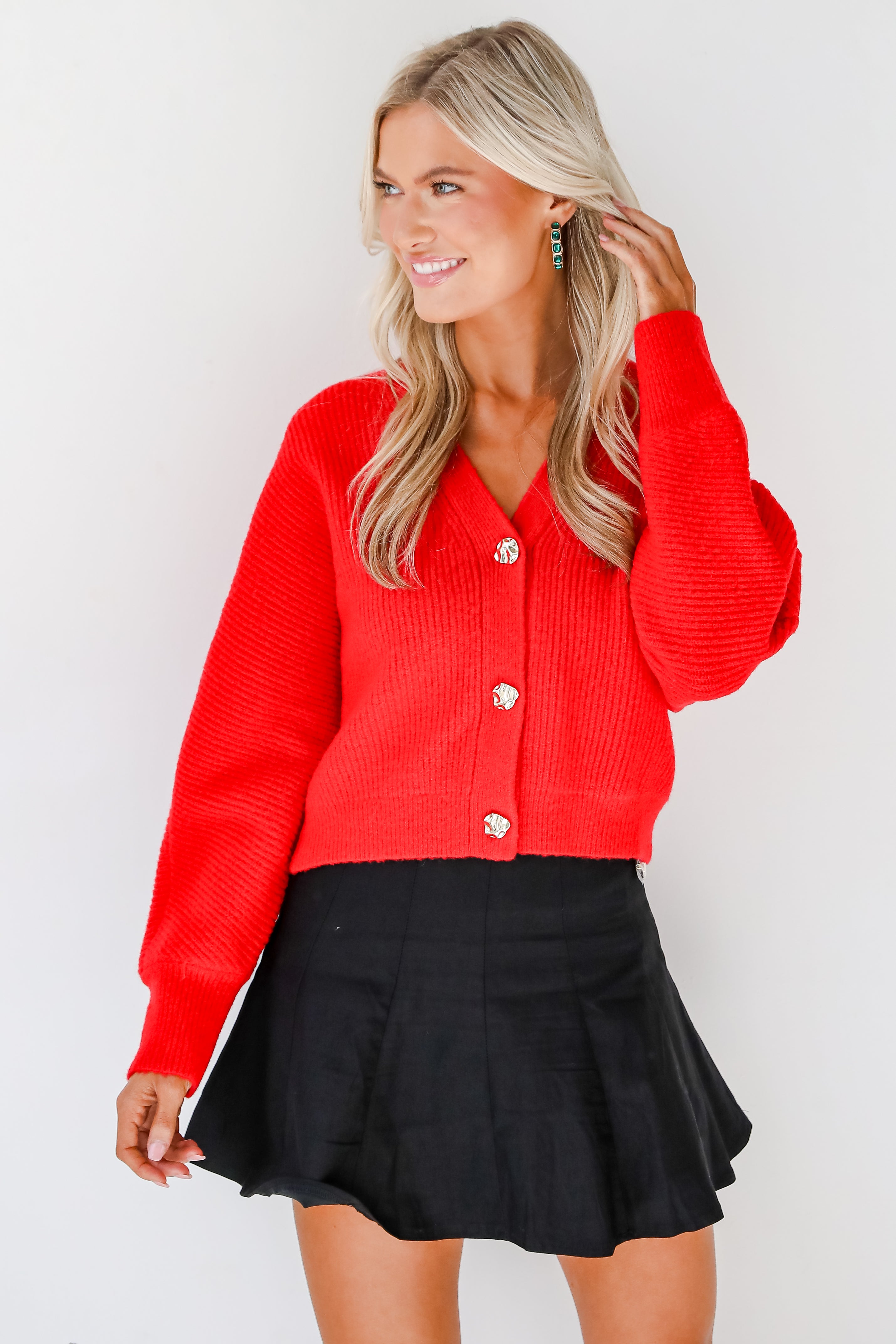 Luxury Sweetness Red Sweater Cardigan