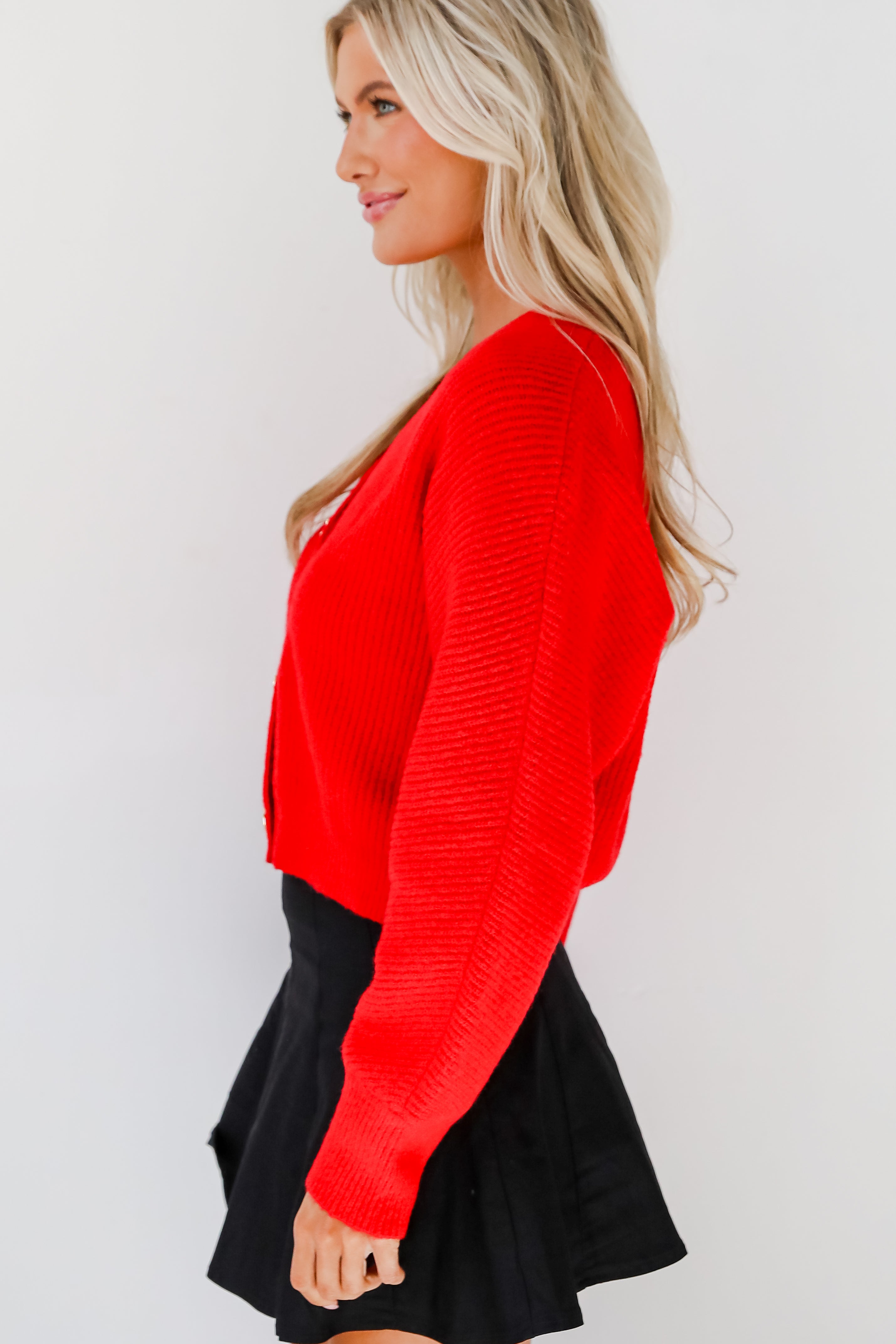 Luxury Sweetness Red Sweater Cardigan