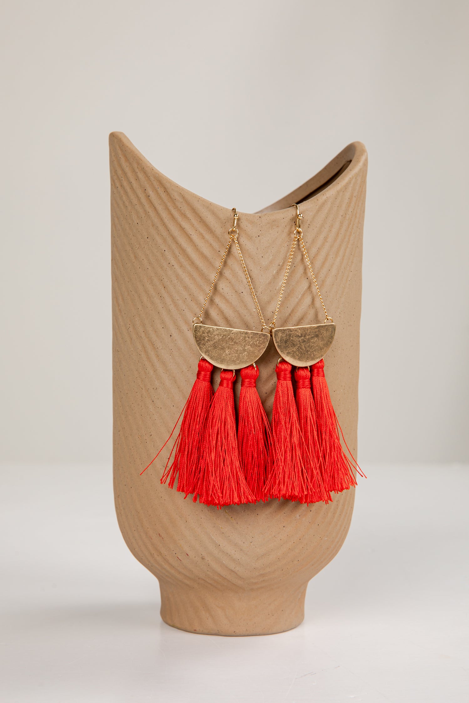 Cute Red Tassel Earrings Statement Earrings ShopDressUp – Dress Up