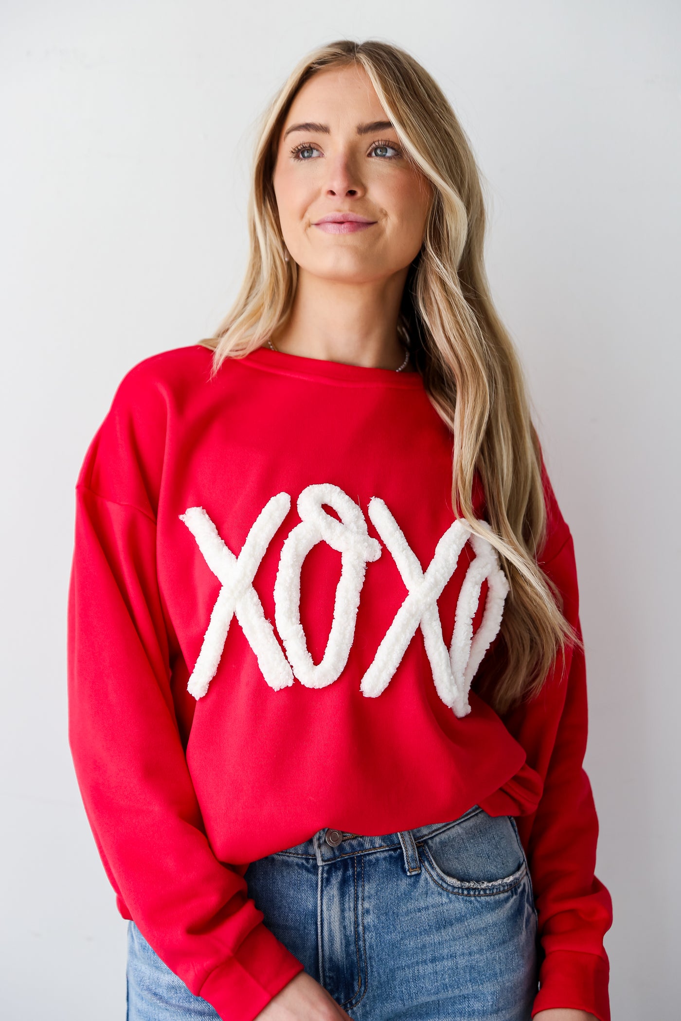 Red XOXO Fleece Sweatshirt
